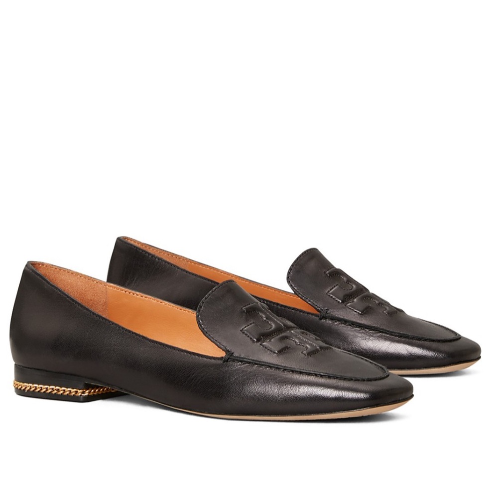 Tory Burch Ruby logo square toe loafer flat in black Size 6